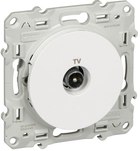 Розетка TV Оконечная без рамки Schneider Electric Odace 1-м. белый картинка